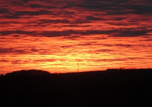 And a perfect sunset when we got home - these are the natural colours!